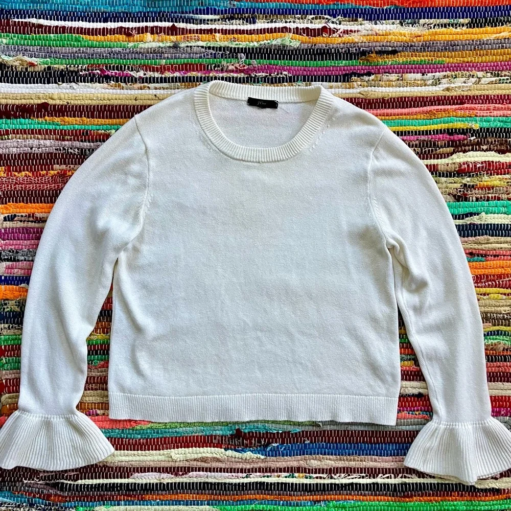 J. Crew ~ Ruffle Cuff Sweater 100% cotton
